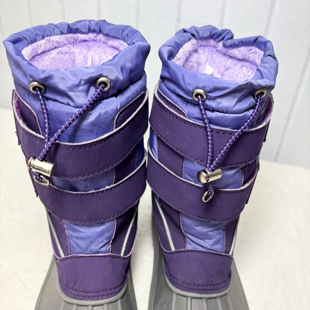 Lands' End Purple and Gray Kids Snow Boots‎ Size 4M